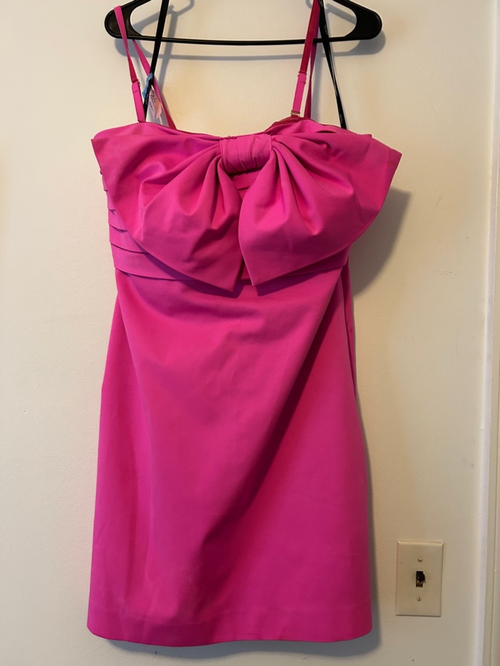kate spade Hot Pink Bow-Detail Mini Dress, NWOT, Size 12, runs small in bust - Picture 8 of 16